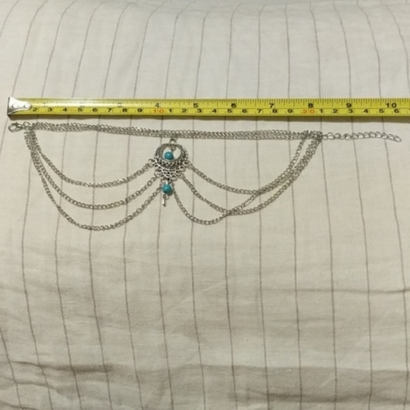 Silver Turquoise Arm Cuff Anklet Bracelet … - Picture 4 of 5